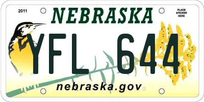 NE license plate YFL644