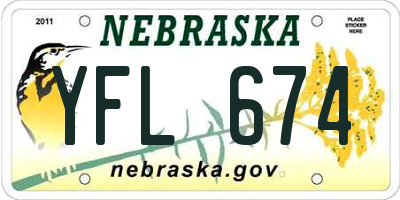 NE license plate YFL674