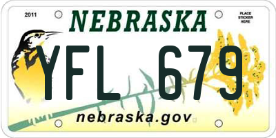 NE license plate YFL679