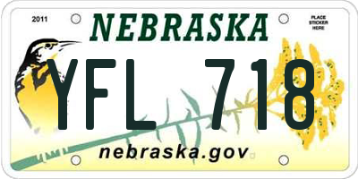 NE license plate YFL718