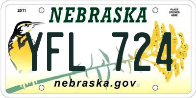 NE license plate YFL724