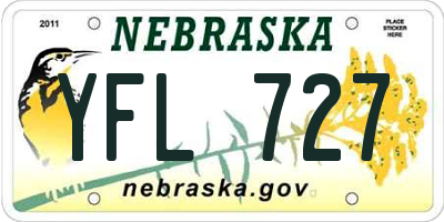 NE license plate YFL727