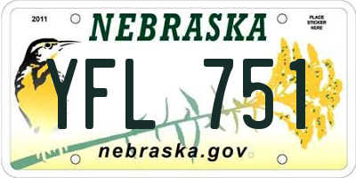 NE license plate YFL751