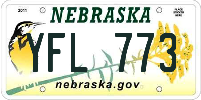 NE license plate YFL773
