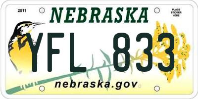 NE license plate YFL833