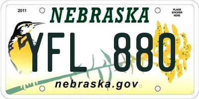 NE license plate YFL880