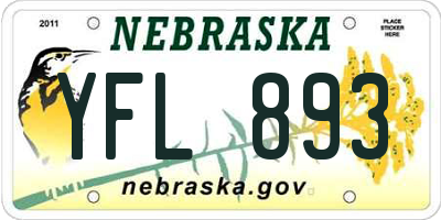 NE license plate YFL893