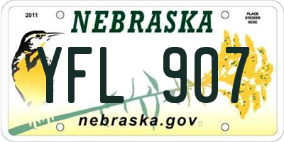 NE license plate YFL907