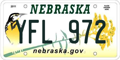 NE license plate YFL972