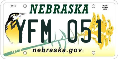 NE license plate YFM051