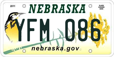 NE license plate YFM086