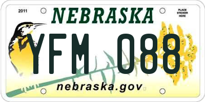 NE license plate YFM088