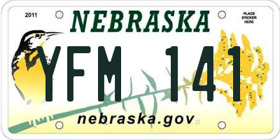 NE license plate YFM141