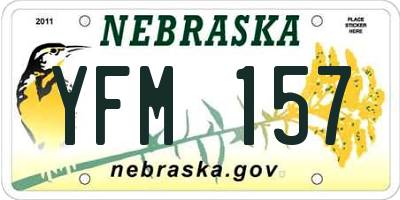 NE license plate YFM157