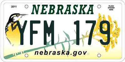 NE license plate YFM179