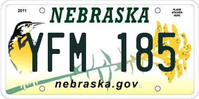 NE license plate YFM185