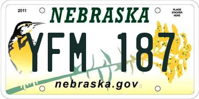 NE license plate YFM187