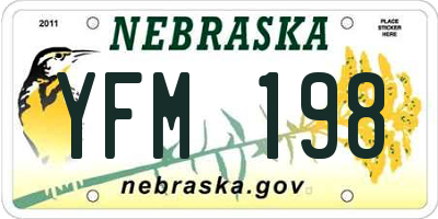 NE license plate YFM198