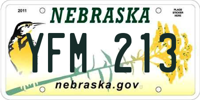 NE license plate YFM213