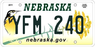 NE license plate YFM240