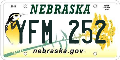 NE license plate YFM252