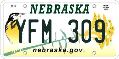 NE license plate YFM309