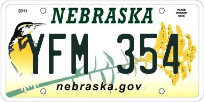NE license plate YFM354