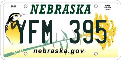 NE license plate YFM395