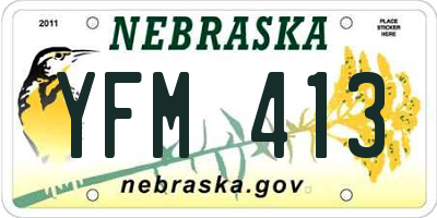 NE license plate YFM413
