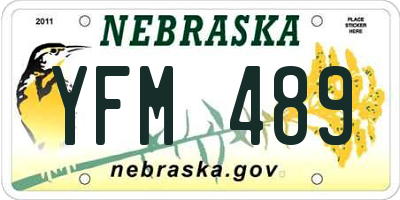 NE license plate YFM489