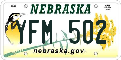 NE license plate YFM502