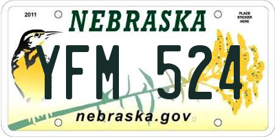 NE license plate YFM524