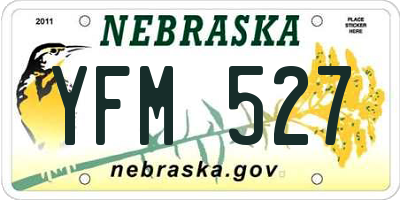 NE license plate YFM527
