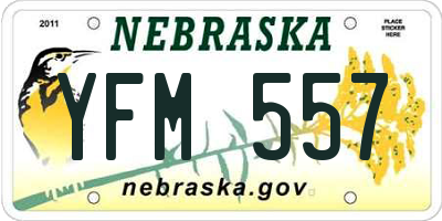 NE license plate YFM557
