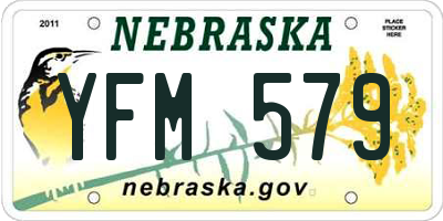 NE license plate YFM579