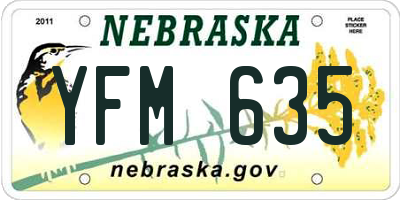 NE license plate YFM635