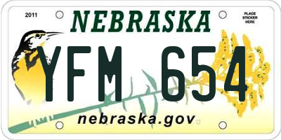 NE license plate YFM654