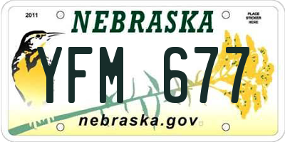 NE license plate YFM677