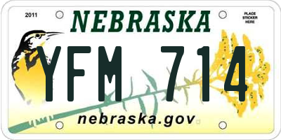 NE license plate YFM714