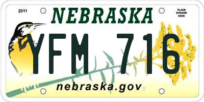 NE license plate YFM716