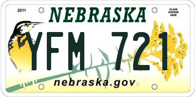 NE license plate YFM721