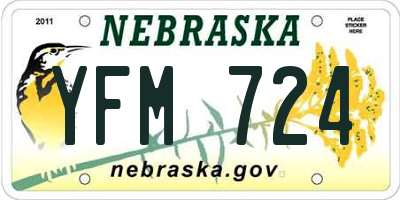 NE license plate YFM724