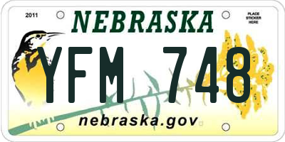 NE license plate YFM748