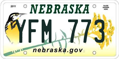 NE license plate YFM773