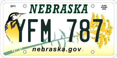 NE license plate YFM787
