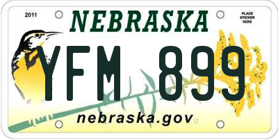 NE license plate YFM899