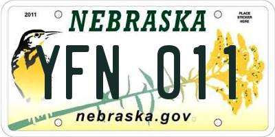 NE license plate YFN011