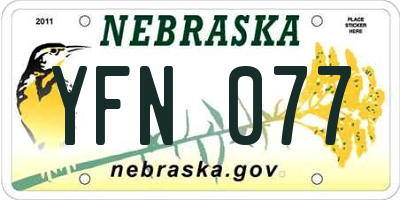 NE license plate YFN077