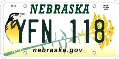 NE license plate YFN118