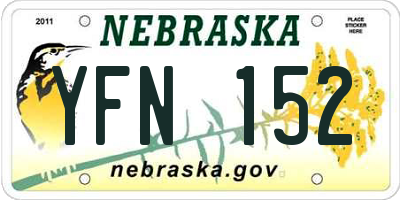 NE license plate YFN152